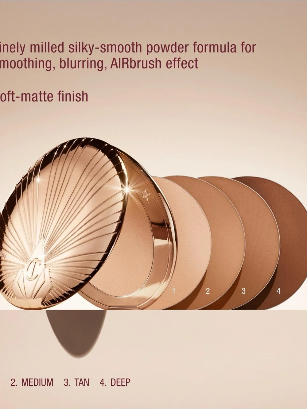 Charlotte Tilbury Airbrush Bronzer–Medium 2 (Matte Bronzing Powder)full size NIB